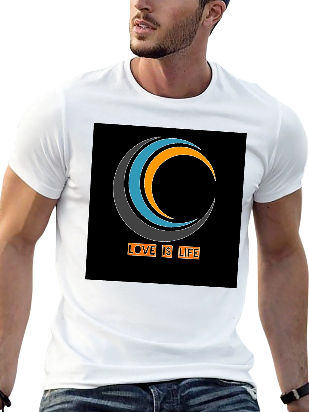 Love Is Life Graphic Tee - Black Cotton Blend