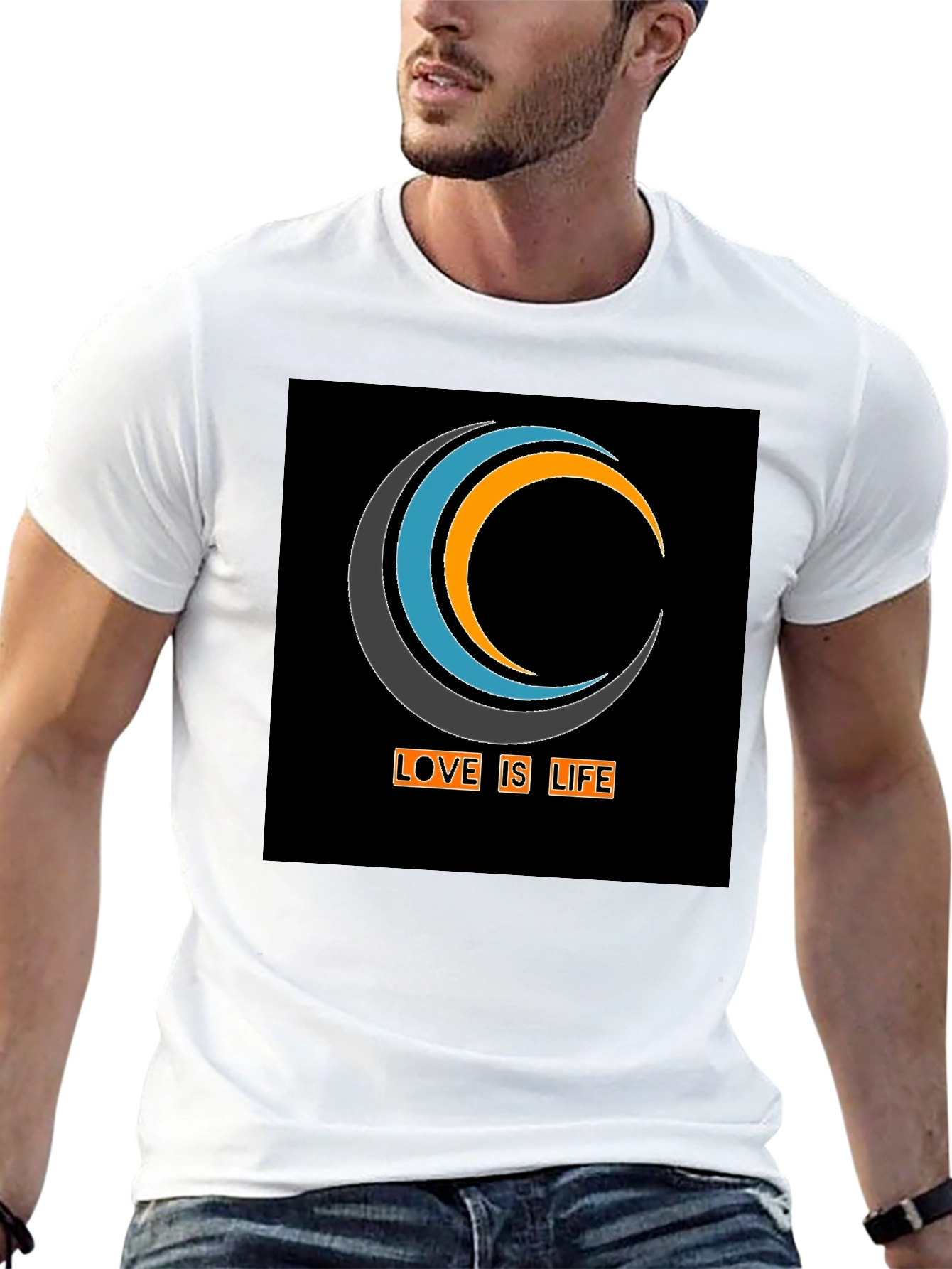 Love Is Life Graphic Tee - Black Cotton Blend