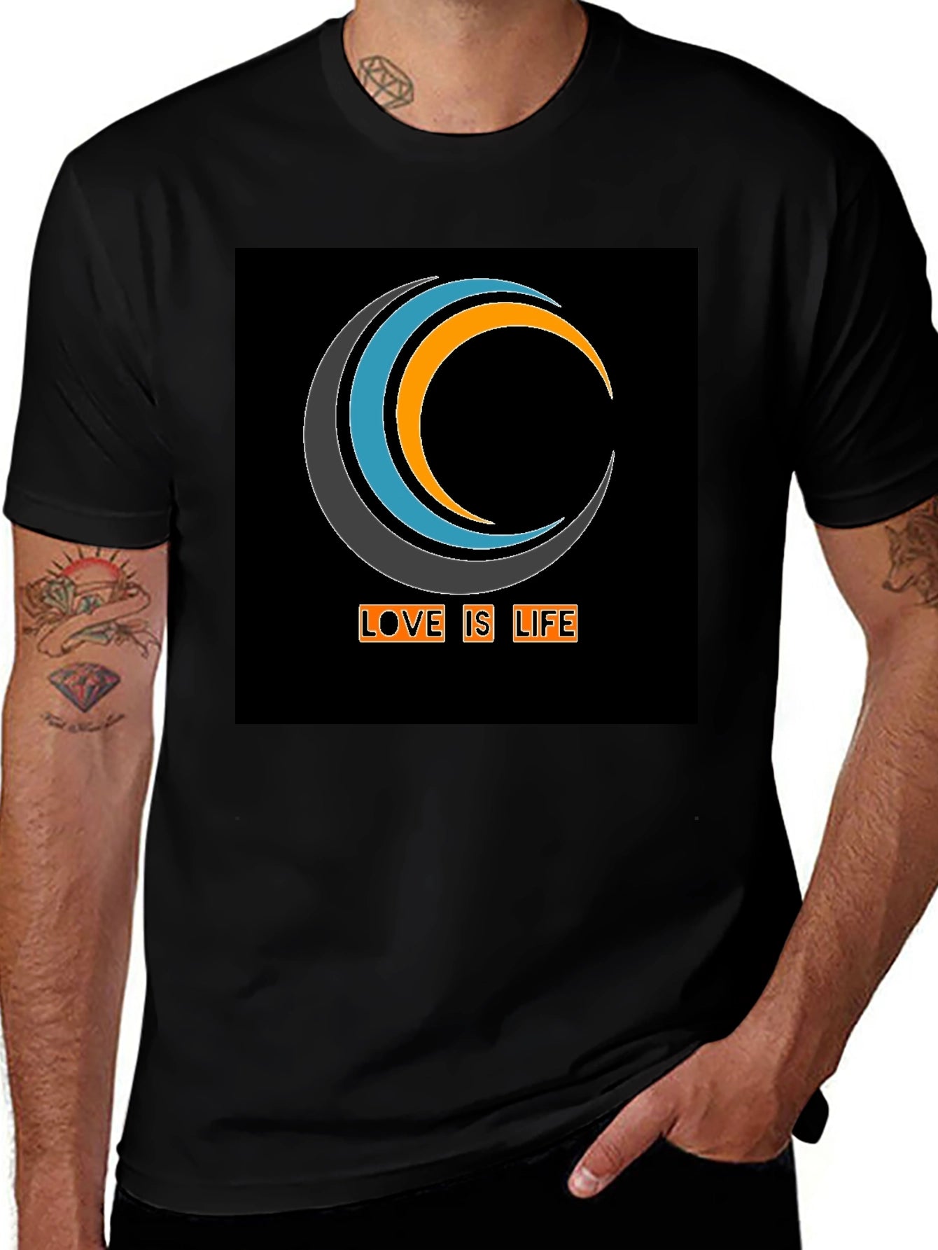 Love Is Life Graphic Tee - Black Cotton Blend