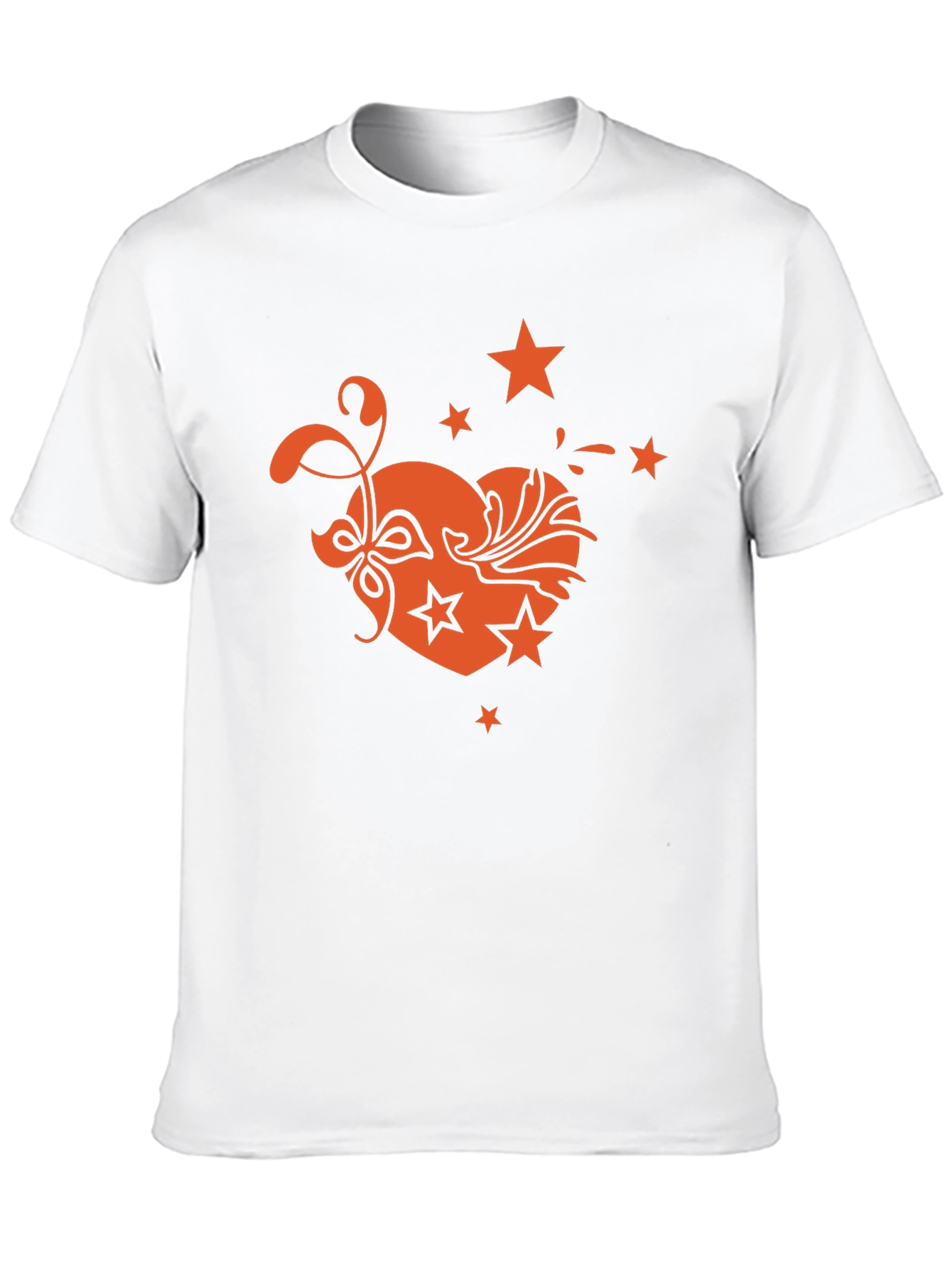 Heart Star Graphic Tee - Stylish Mens Black T-Shirt