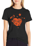 Heart Star Graphic Tee - Stylish Mens Black T-Shirt
