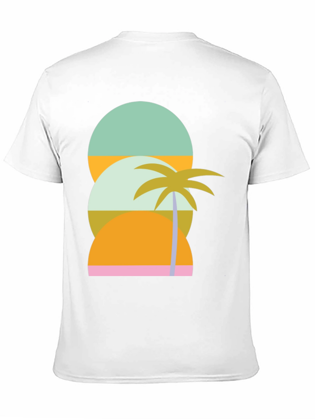 Retro Tropical T-Shirt - Sunset & Palm Tree Design