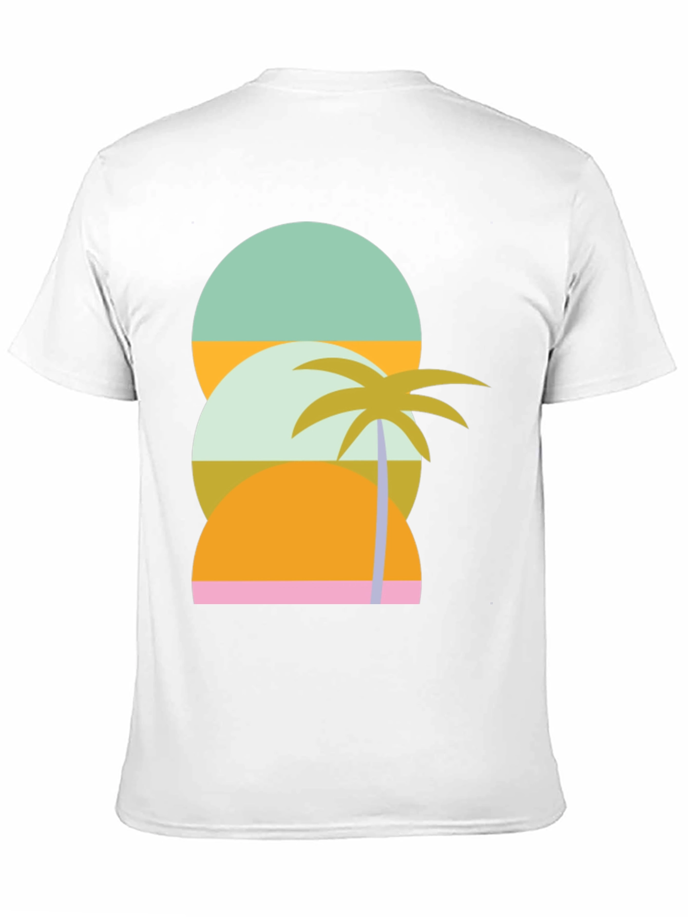 Retro Tropical T-Shirt - Sunset & Palm Tree Design