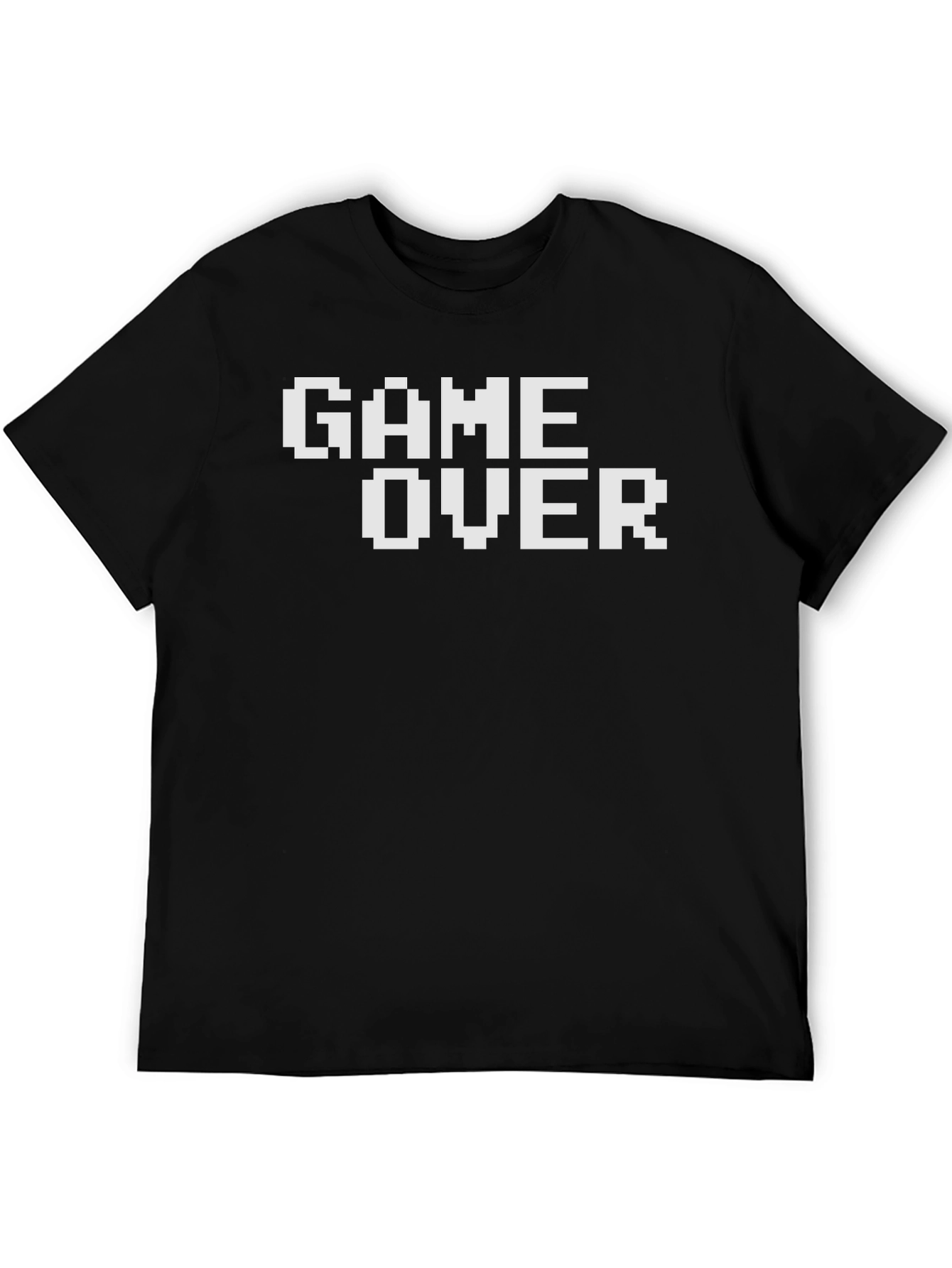 Retro Game Over Pixel Art Black T-Shirt