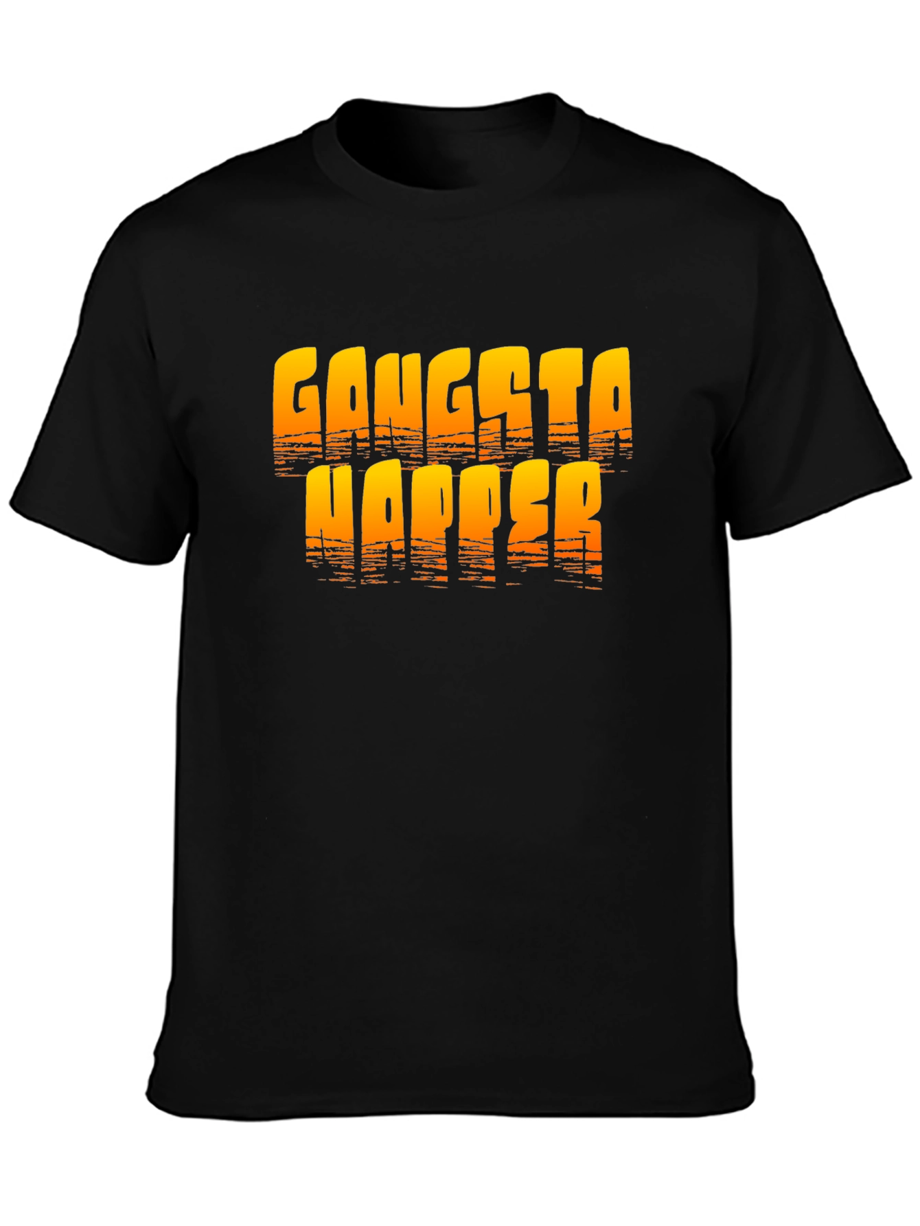 Gangsta Napper Graphic Print Black T-Shirt