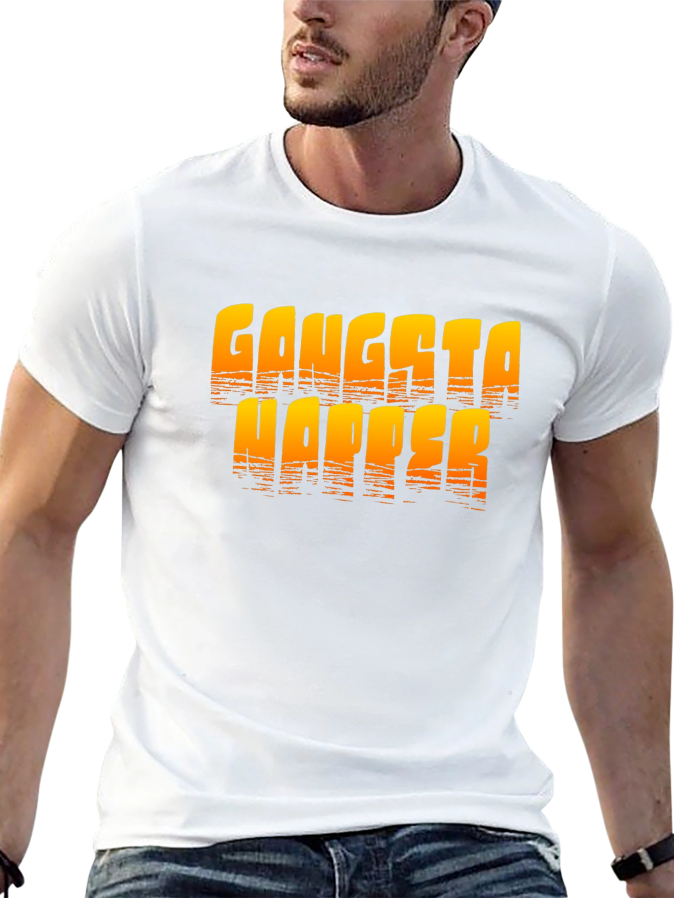 Gangsta Napper Graphic Print Black T-Shirt