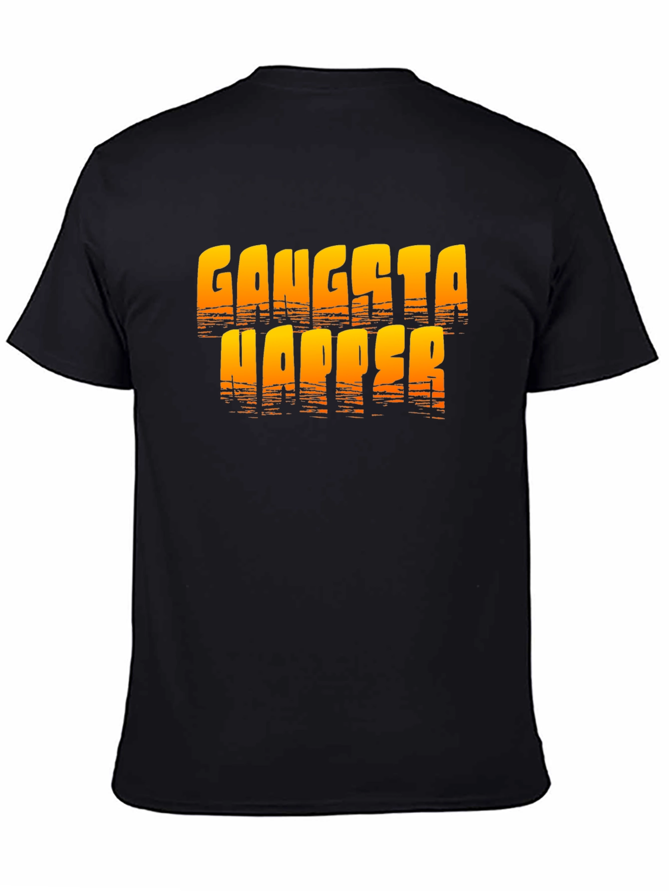 Gangsta Napper Graphic Print Black T-Shirt