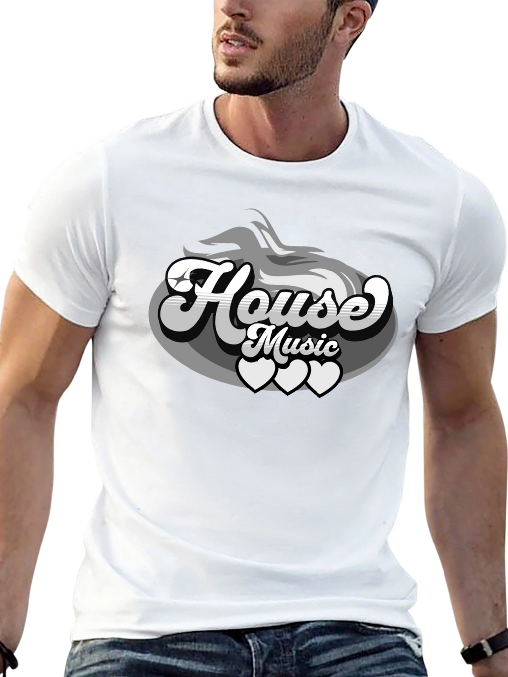 House Music Graphic Tee - Cool Retro Design