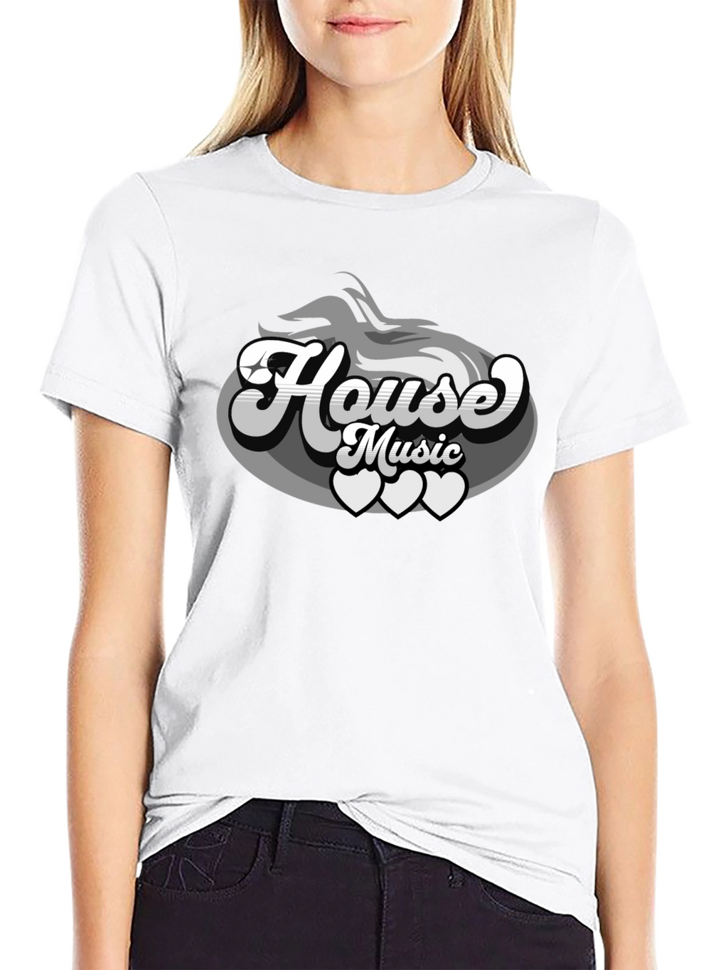 House Music Graphic Tee - Cool Retro Design