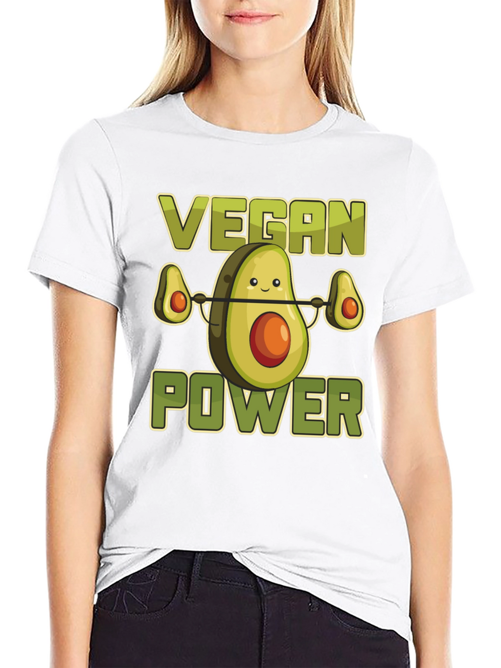 Vegan Power Avocado Weightlifting T-Shirt