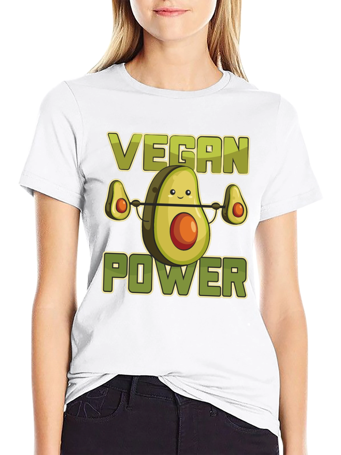 Vegan Power Avocado Weightlifting T-Shirt
