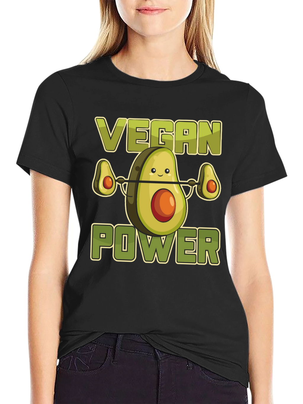 Vegan Power Avocado Weightlifting T-Shirt