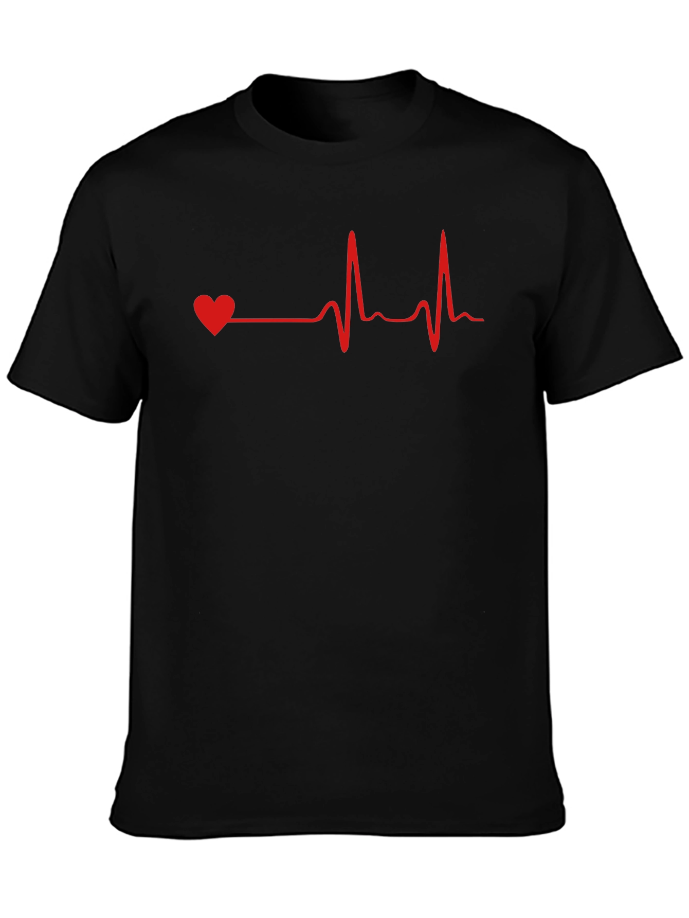 Heartbeat Graphic Tee - Mens Black T-Shirt