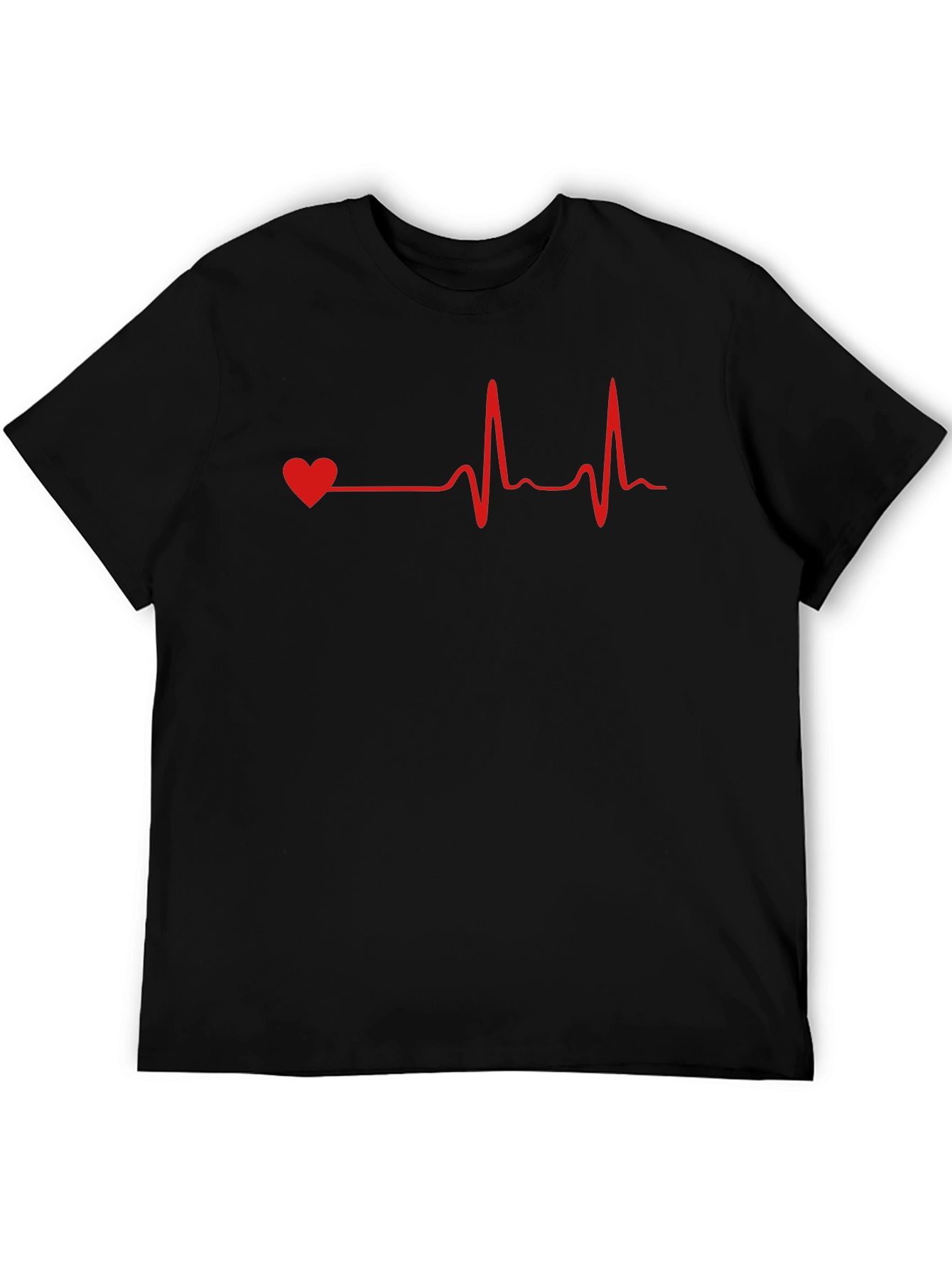 Heartbeat Graphic Tee - Mens Black T-Shirt