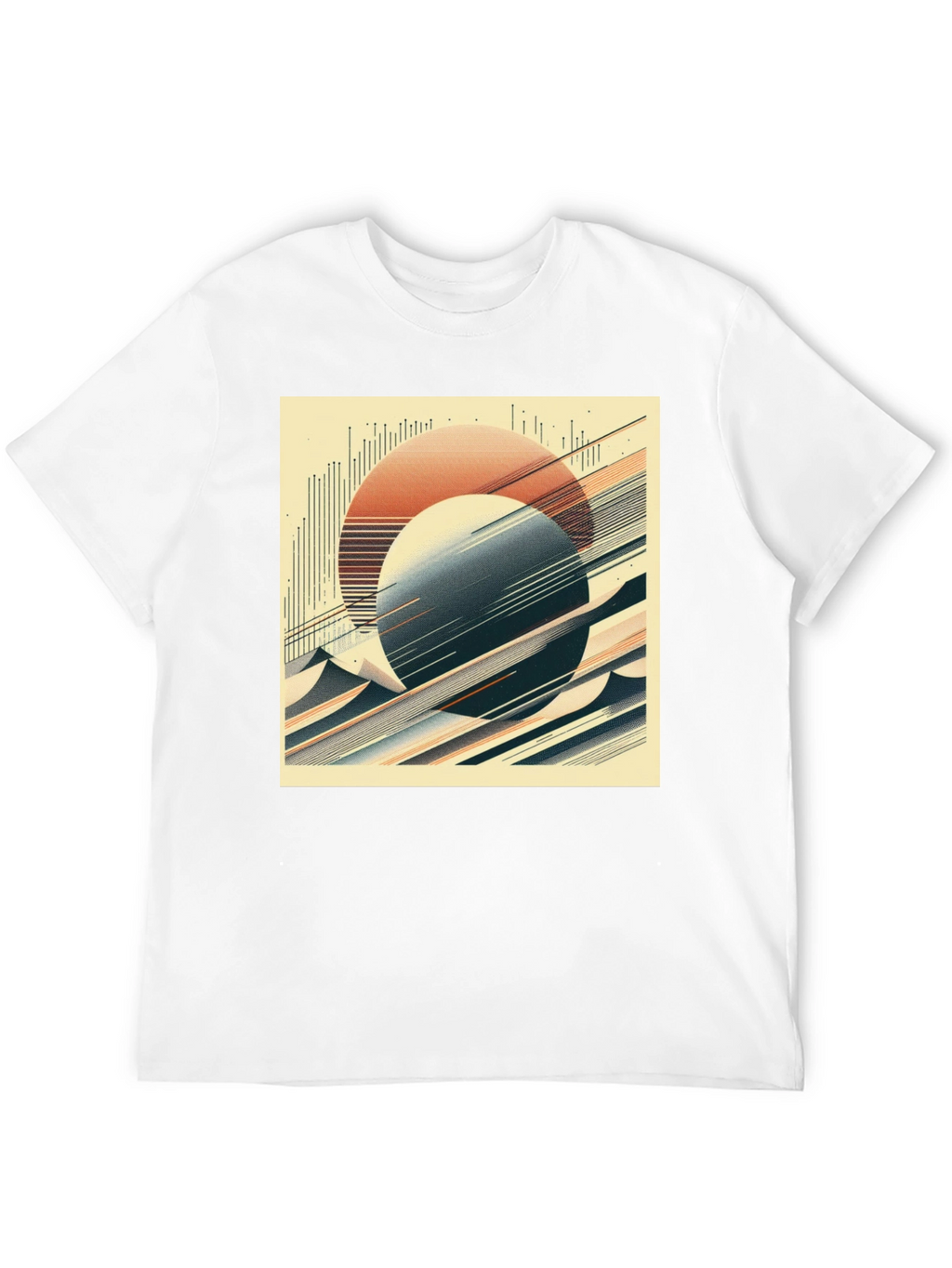 Abstract Graphic Tee - Retro Geometric Design