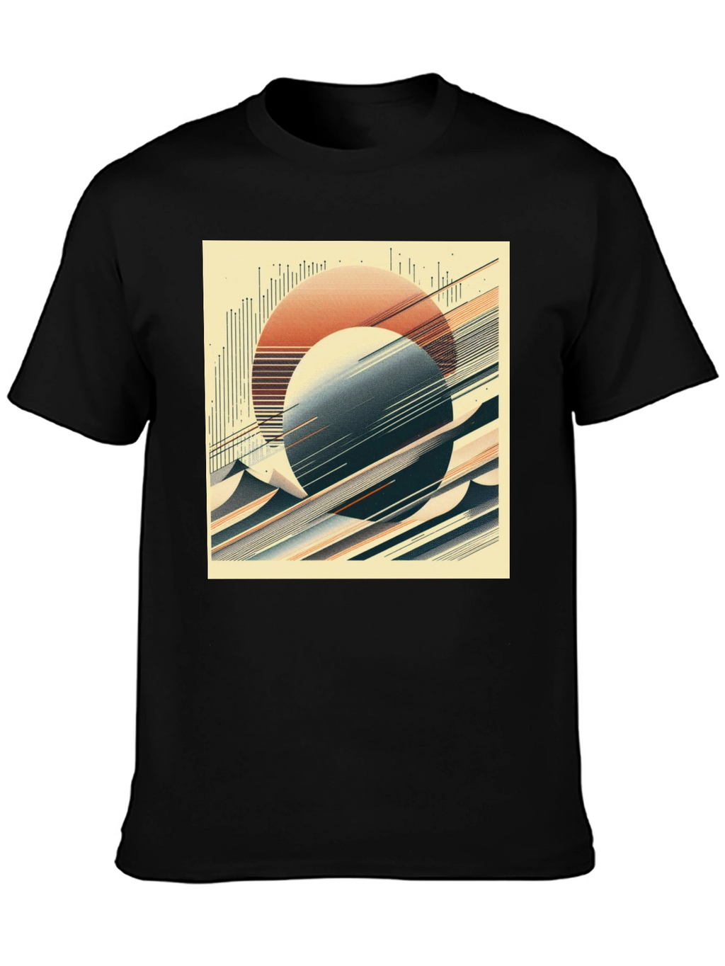 Abstract Graphic Tee - Retro Geometric Design