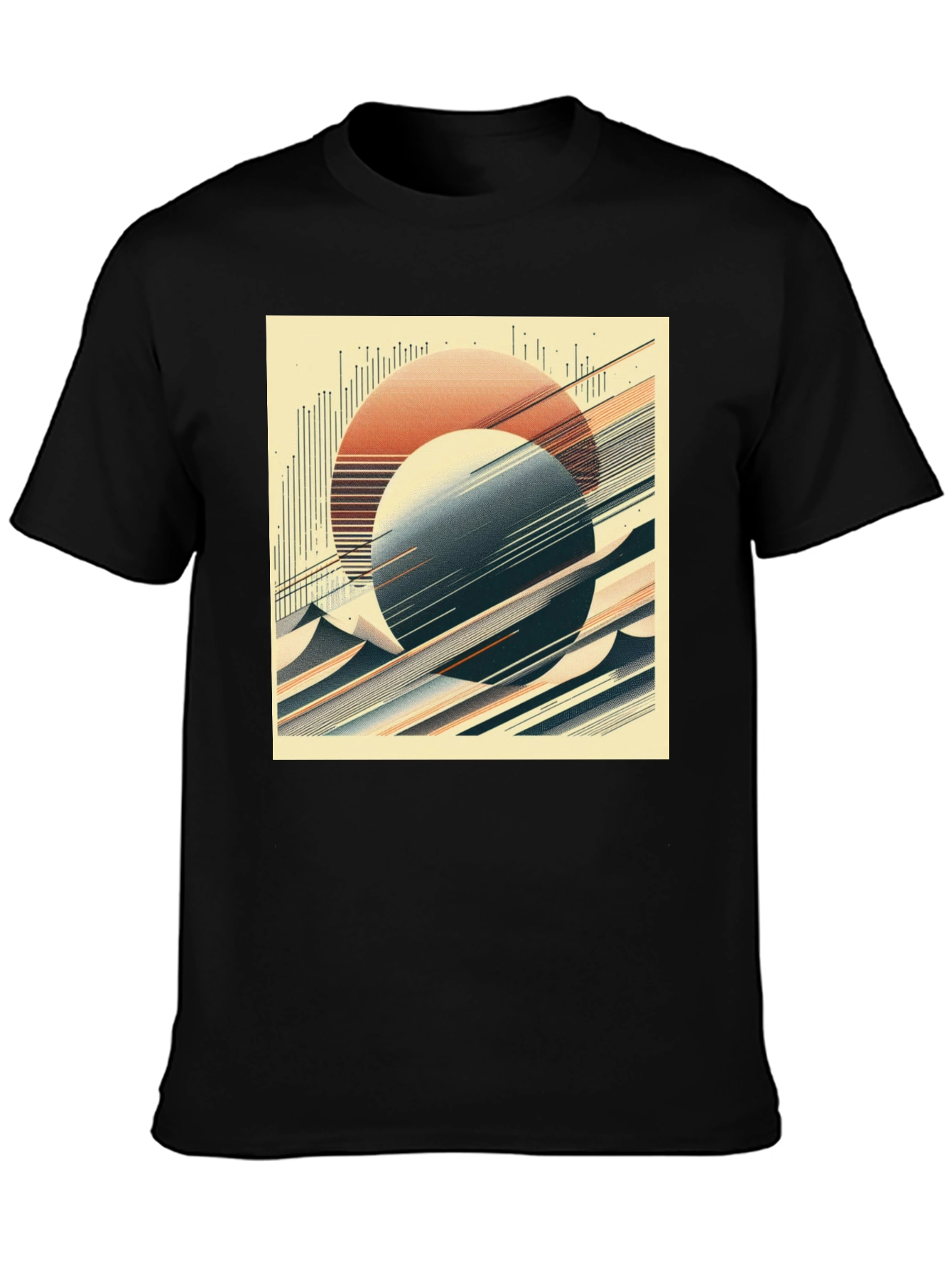 Abstract Graphic Tee - Retro Geometric Design