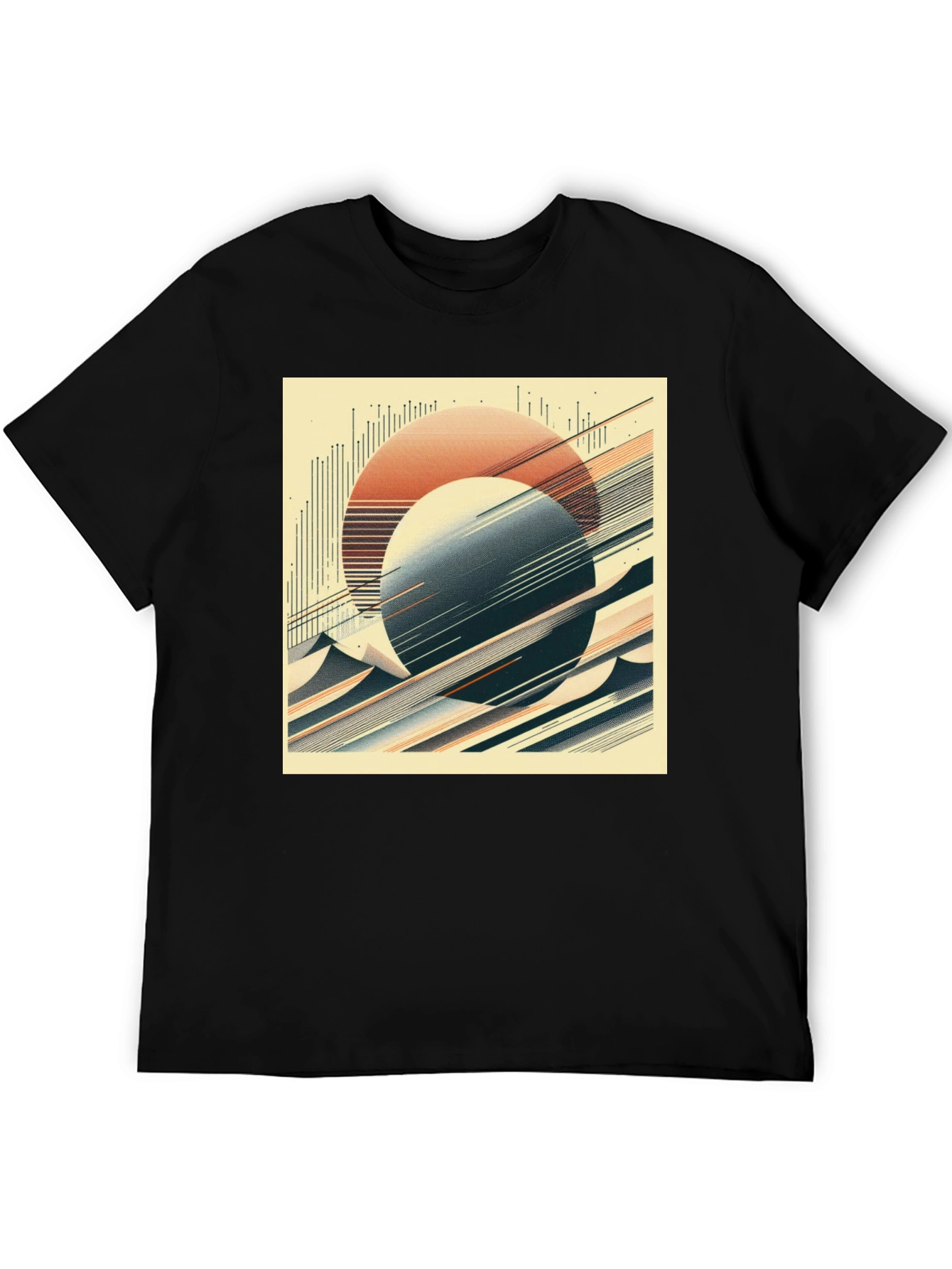 Abstract Graphic Tee - Retro Geometric Design