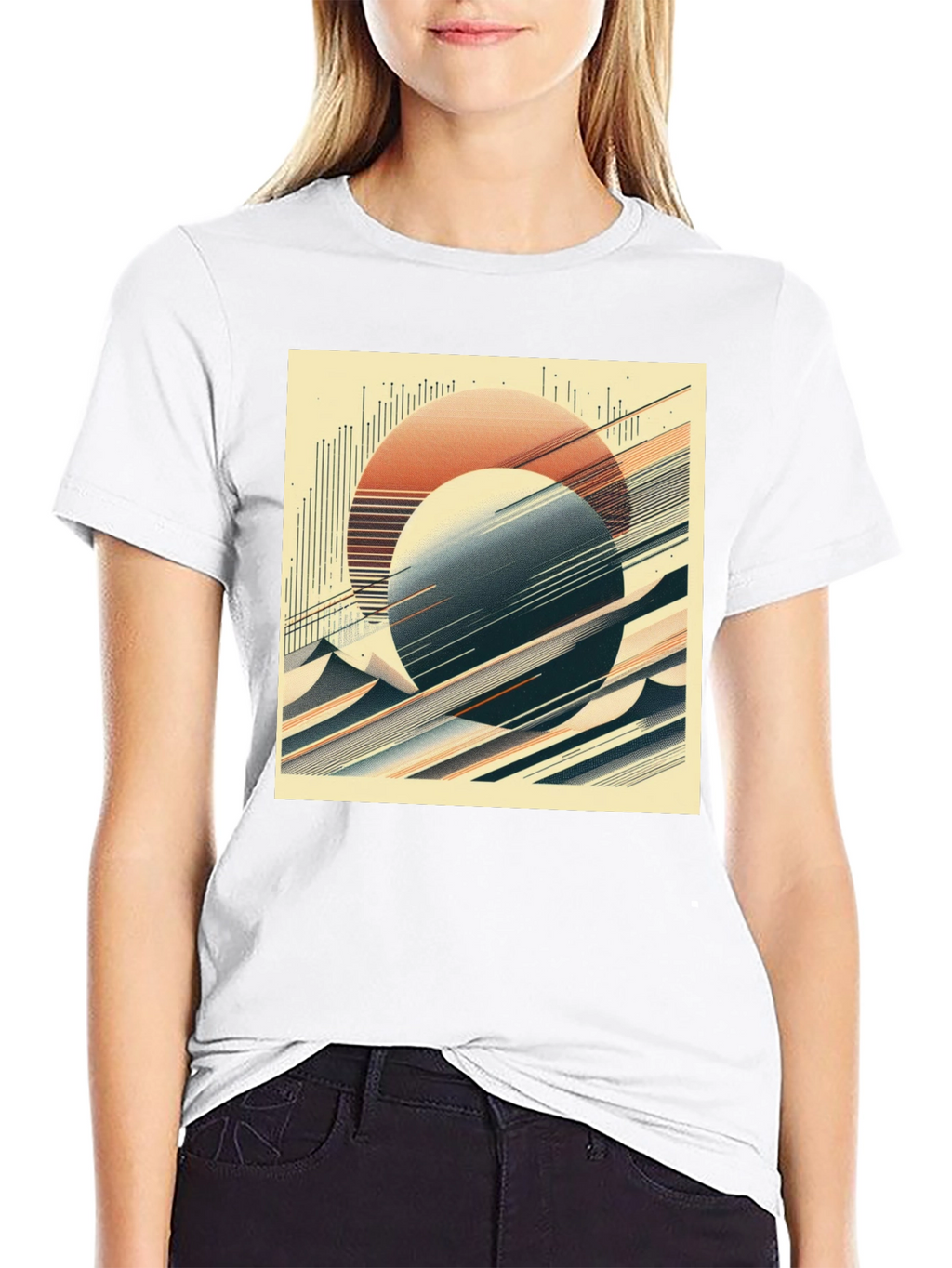Abstract Graphic Tee - Retro Geometric Design