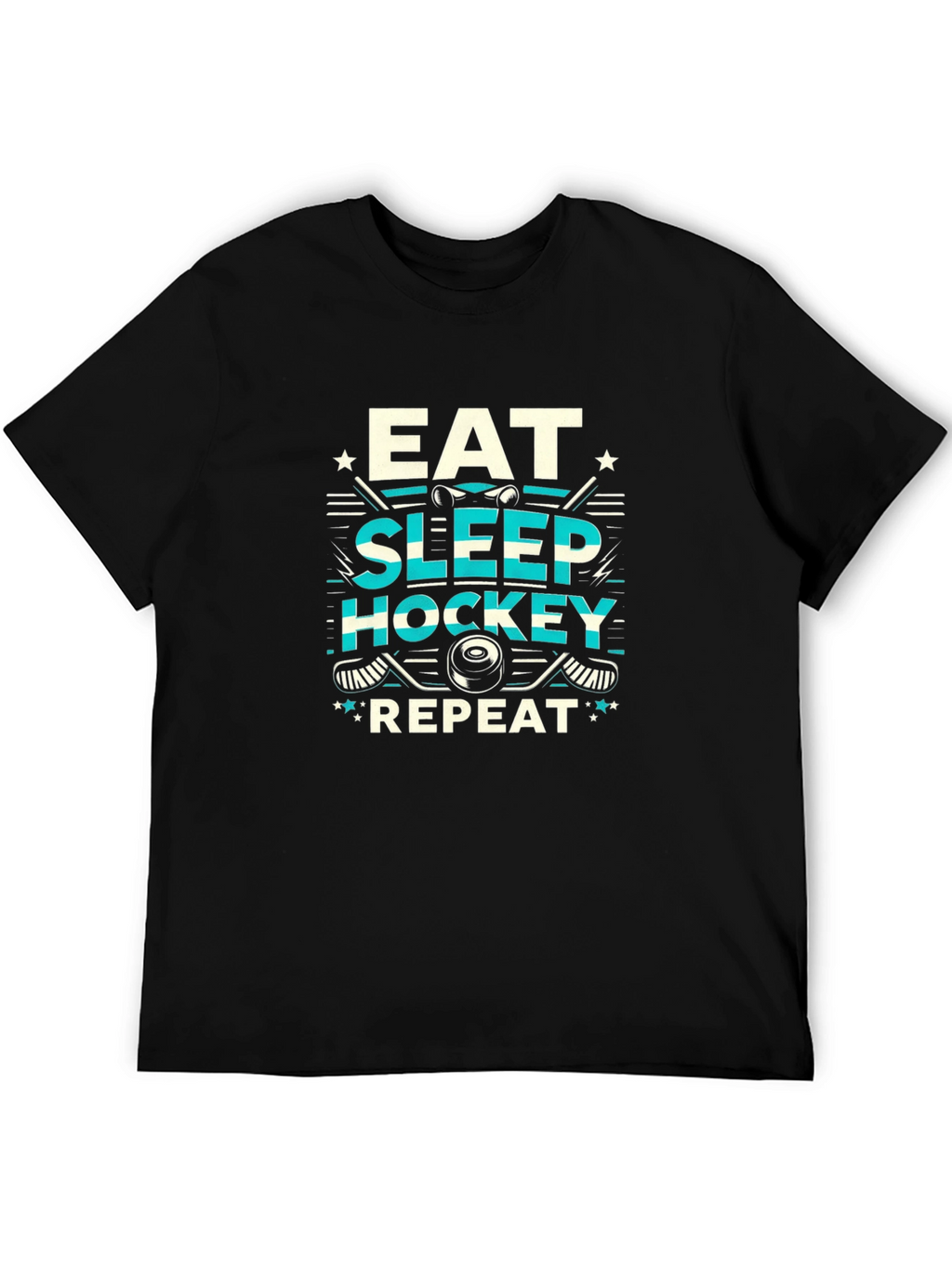 Eat Sleep Hockey Repeat Graphic Tee