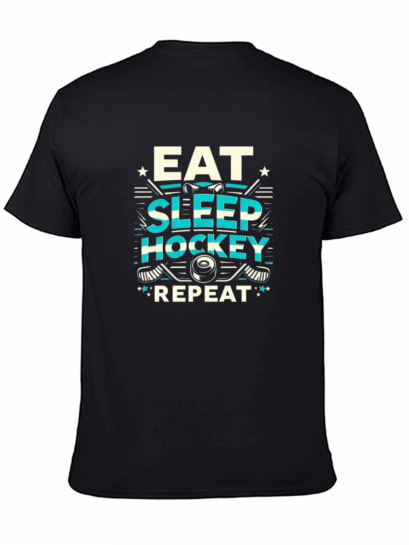 Eat Sleep Hockey Repeat Graphic Tee