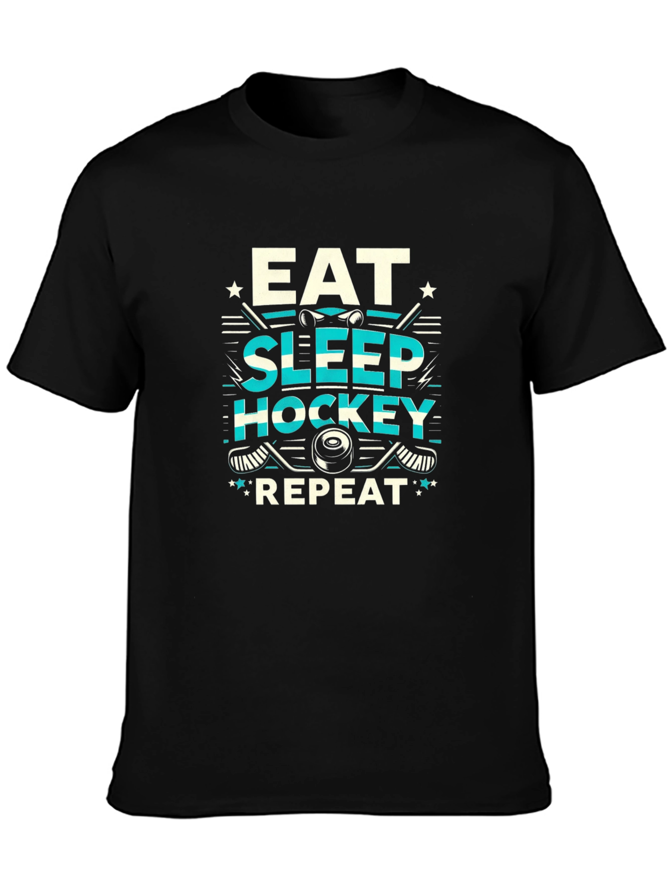 Eat Sleep Hockey Repeat Graphic Tee