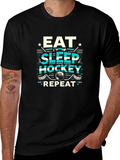 Eat Sleep Hockey Repeat Graphic Tee