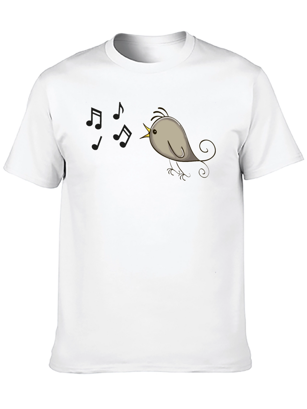 Singing Bird Graphic Tee - Black Cotton Comfort