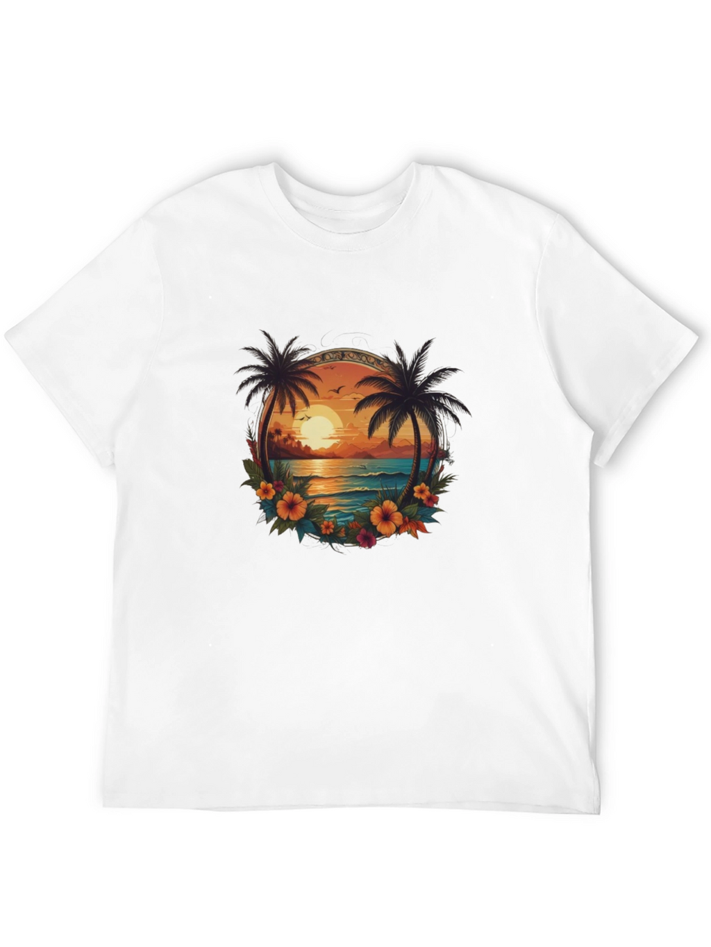 Tropical Sunset Graphic Tee - Island Vibes