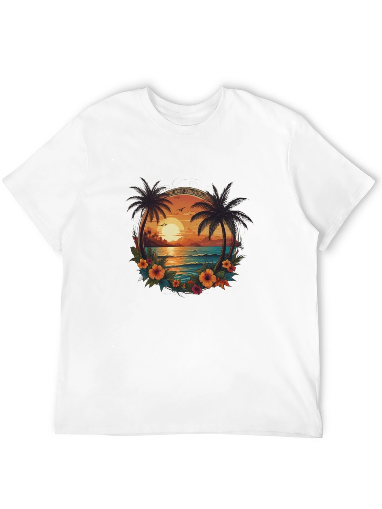 Tropical Sunset Graphic Tee - Island Vibes
