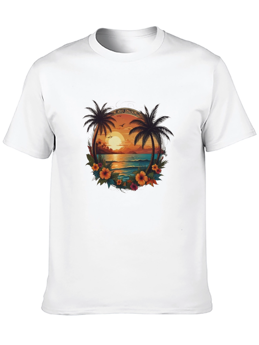 Tropical Sunset Graphic Tee - Island Vibes