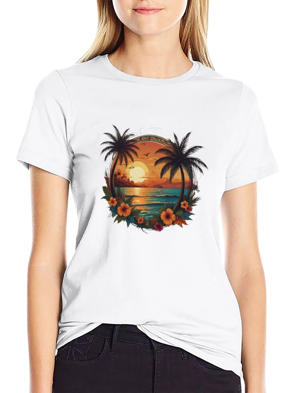 Tropical Sunset Graphic Tee - Island Vibes