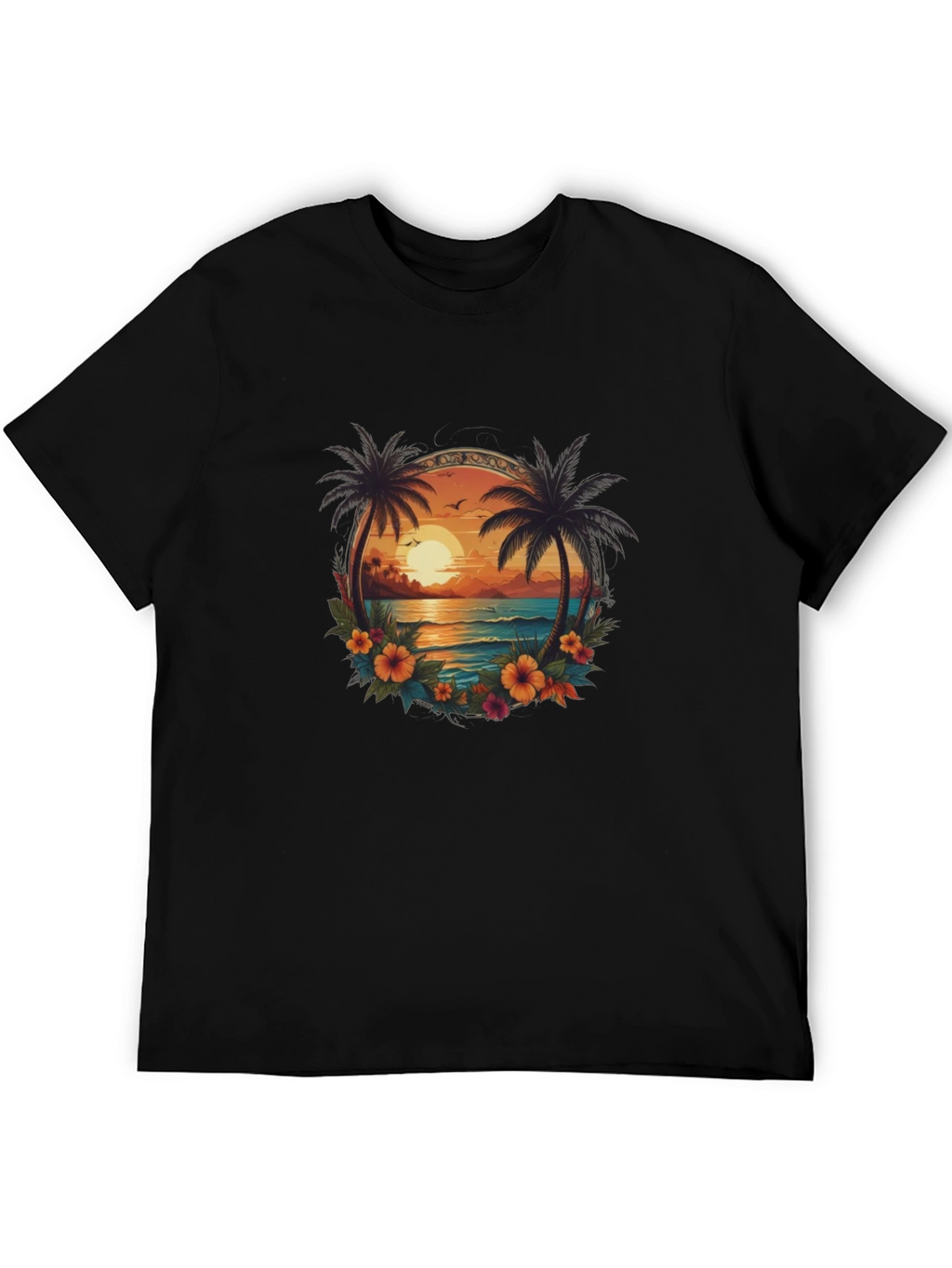 Tropical Sunset Graphic Tee - Island Vibes