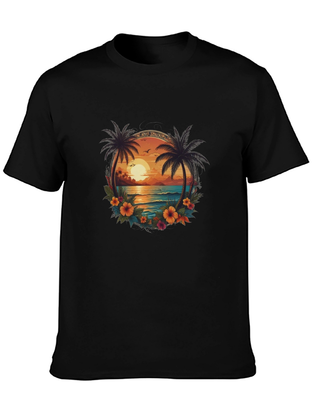 Tropical Sunset Graphic Tee - Island Vibes