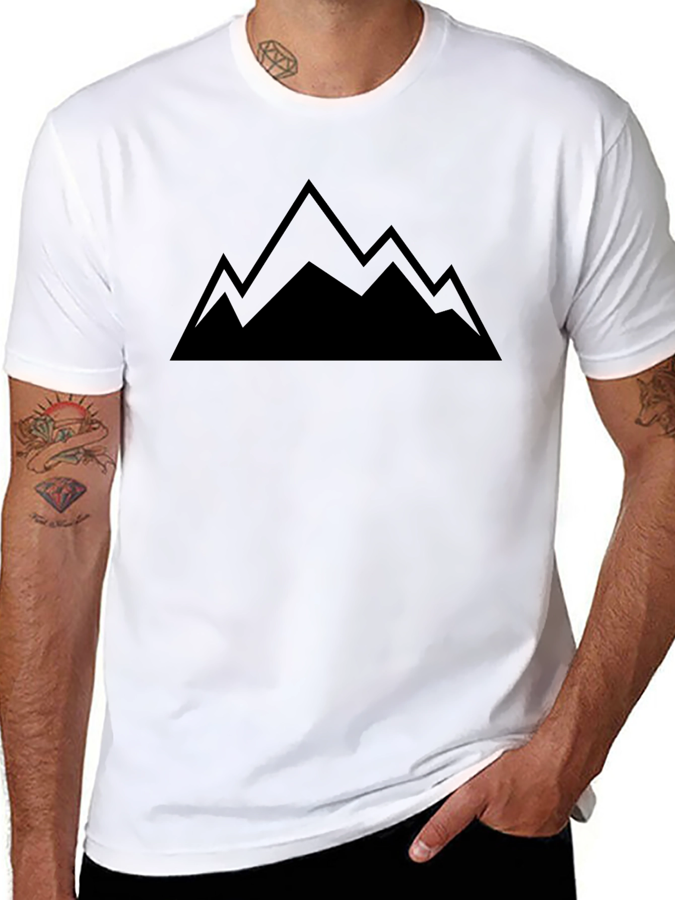 Mens Mountain Graphic Black T-Shirt
