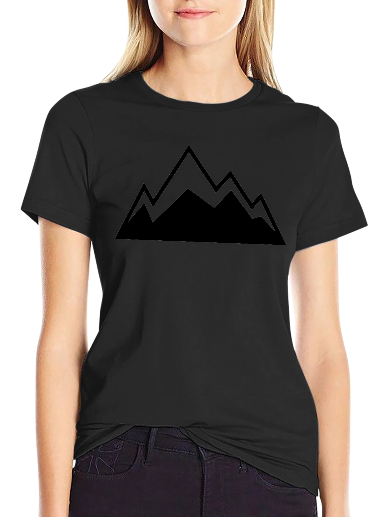 Mens Mountain Graphic Black T-Shirt