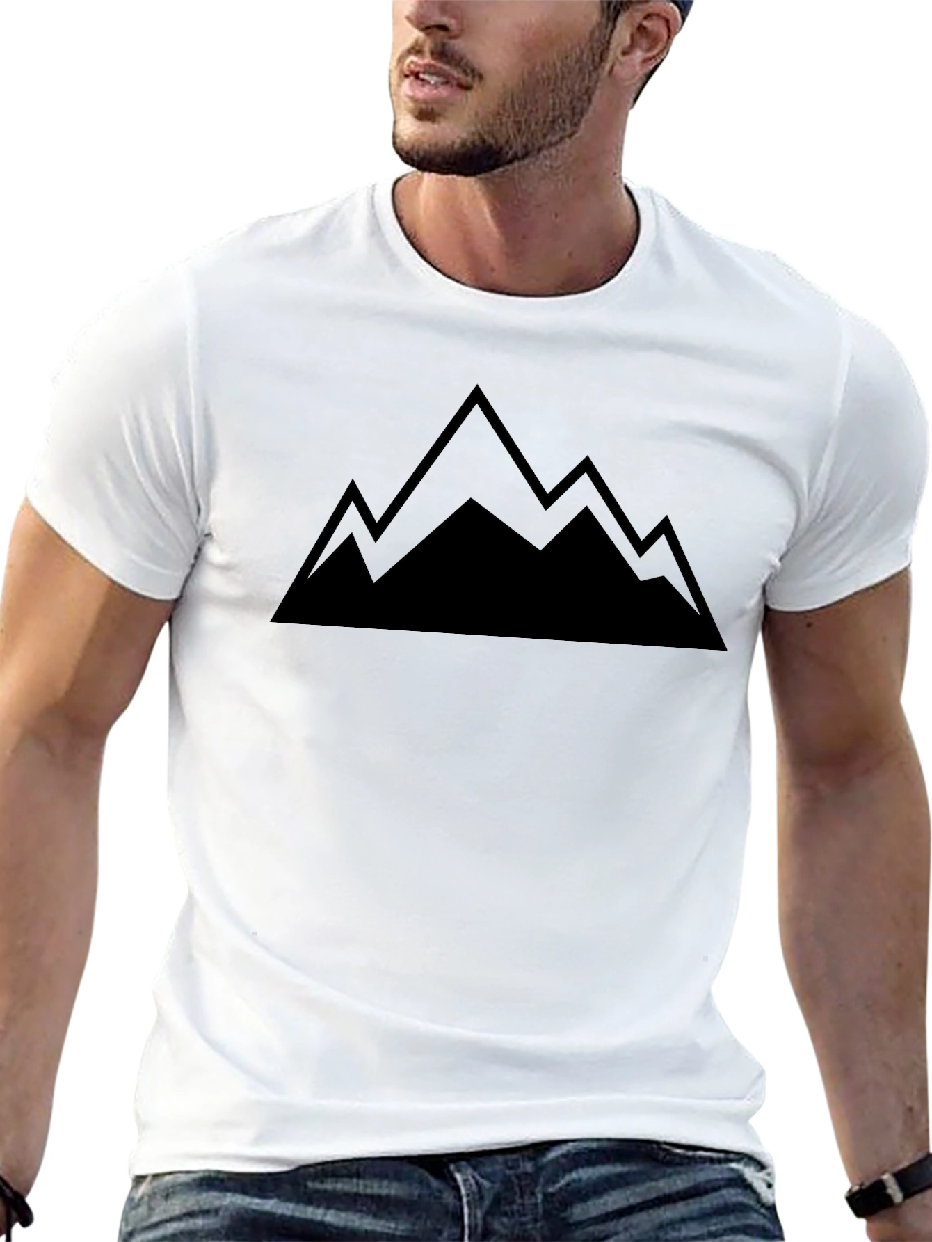 Mens Mountain Graphic Black T-Shirt