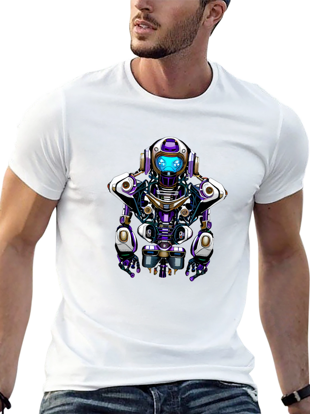 Robot Graphic Tee - Unique Sci-Fi Design