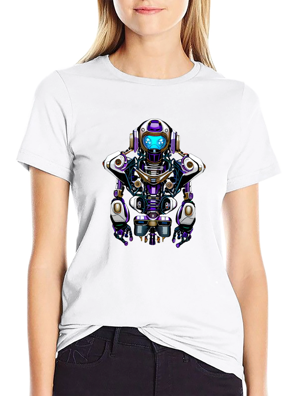 Robot Graphic Tee - Unique Sci-Fi Design