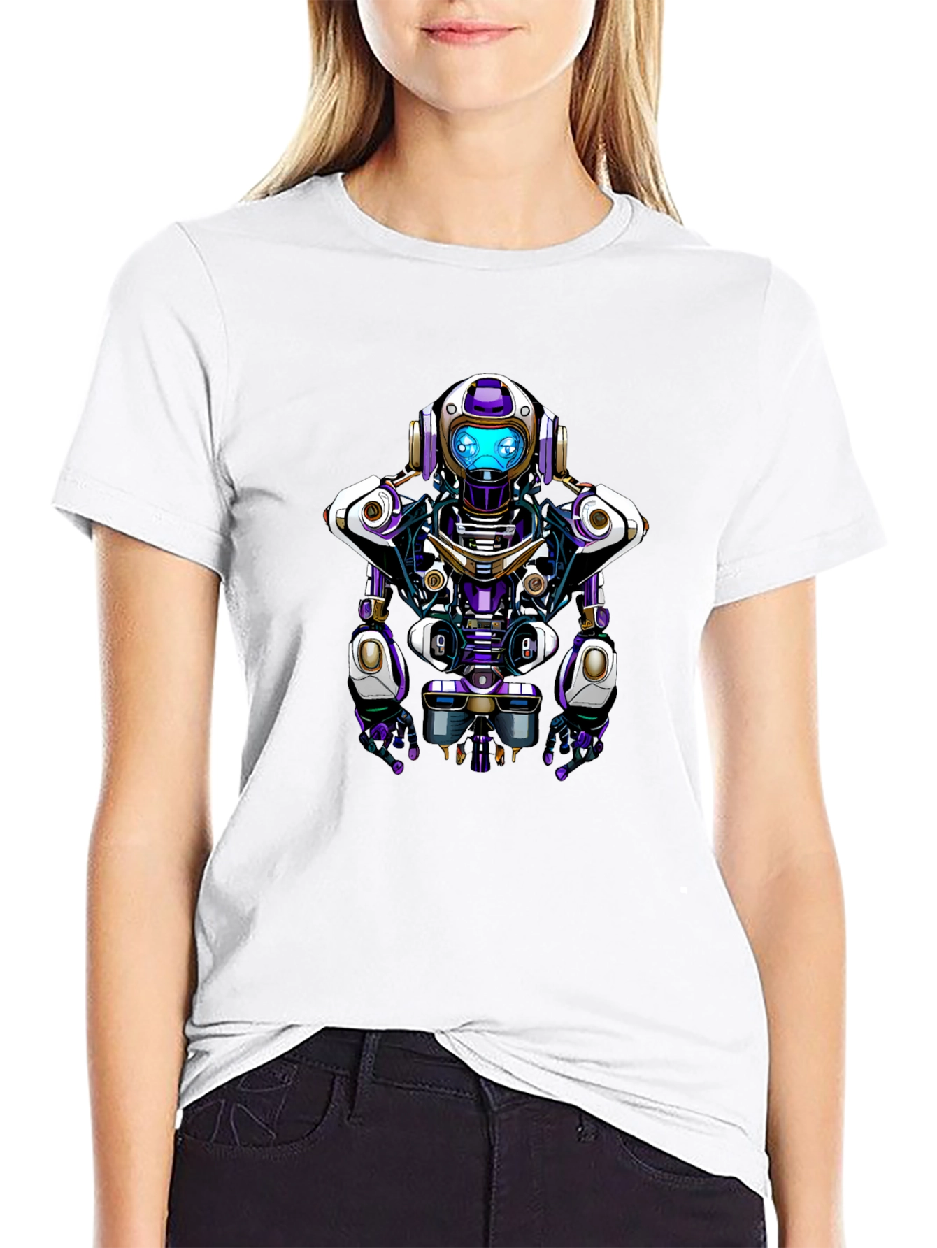 Robot Graphic Tee - Unique Sci-Fi Design