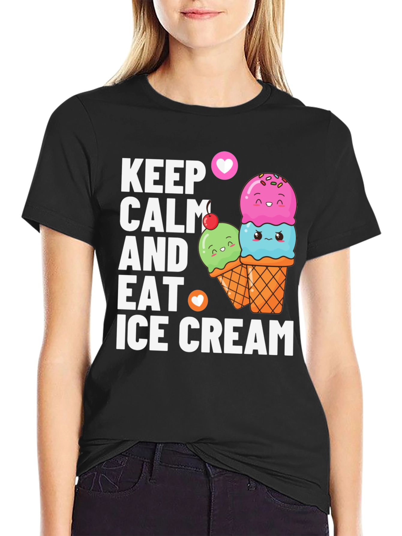 Keep Calm & Eat Ice Cream Graphic Tee