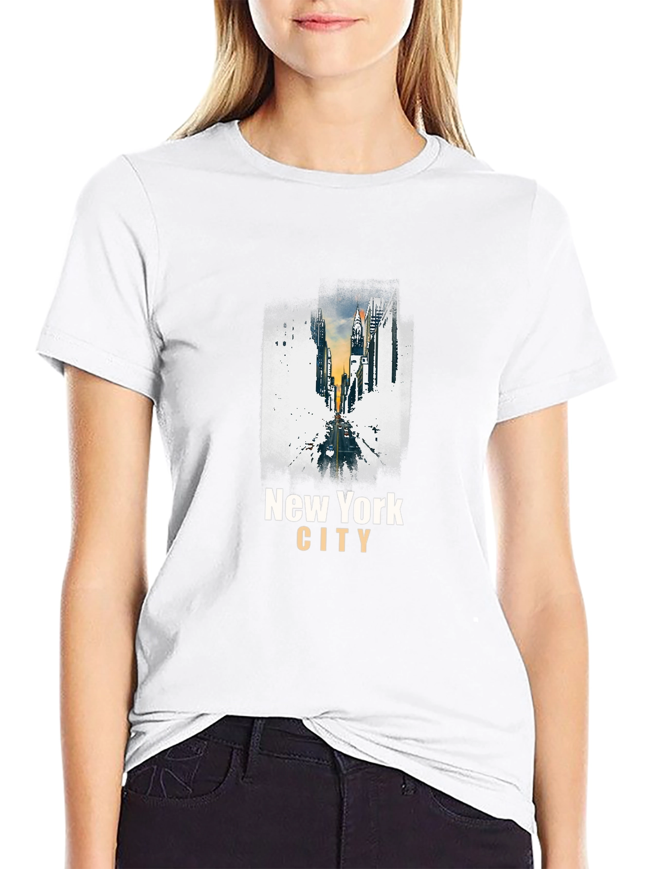 New York City Graphic Print Black T-Shirt