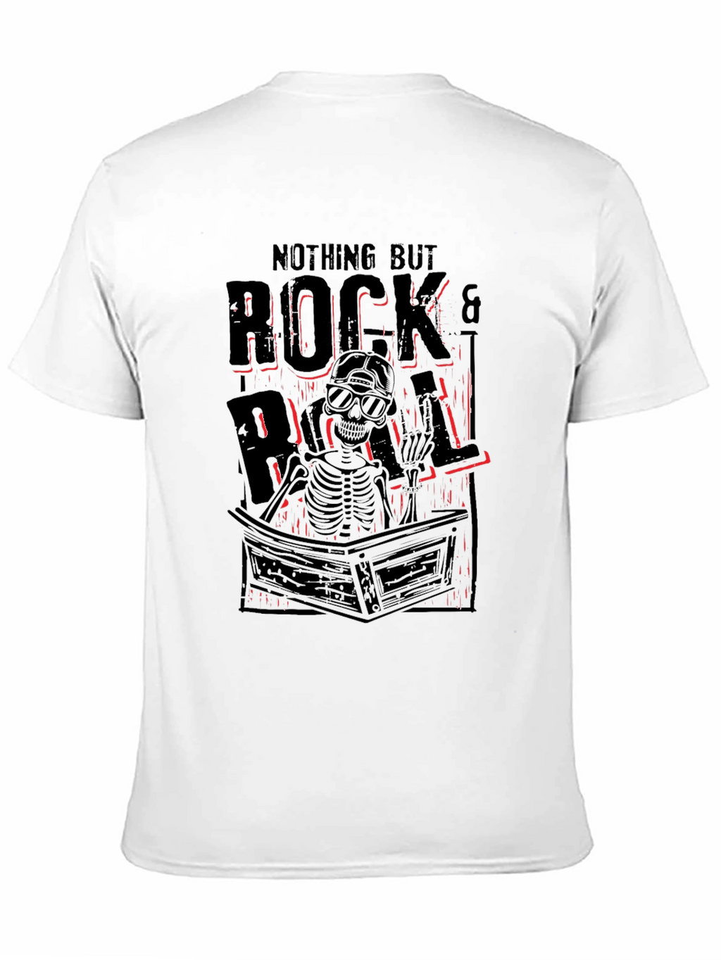 Rock & Roll Skeleton Graphic Tee - Black