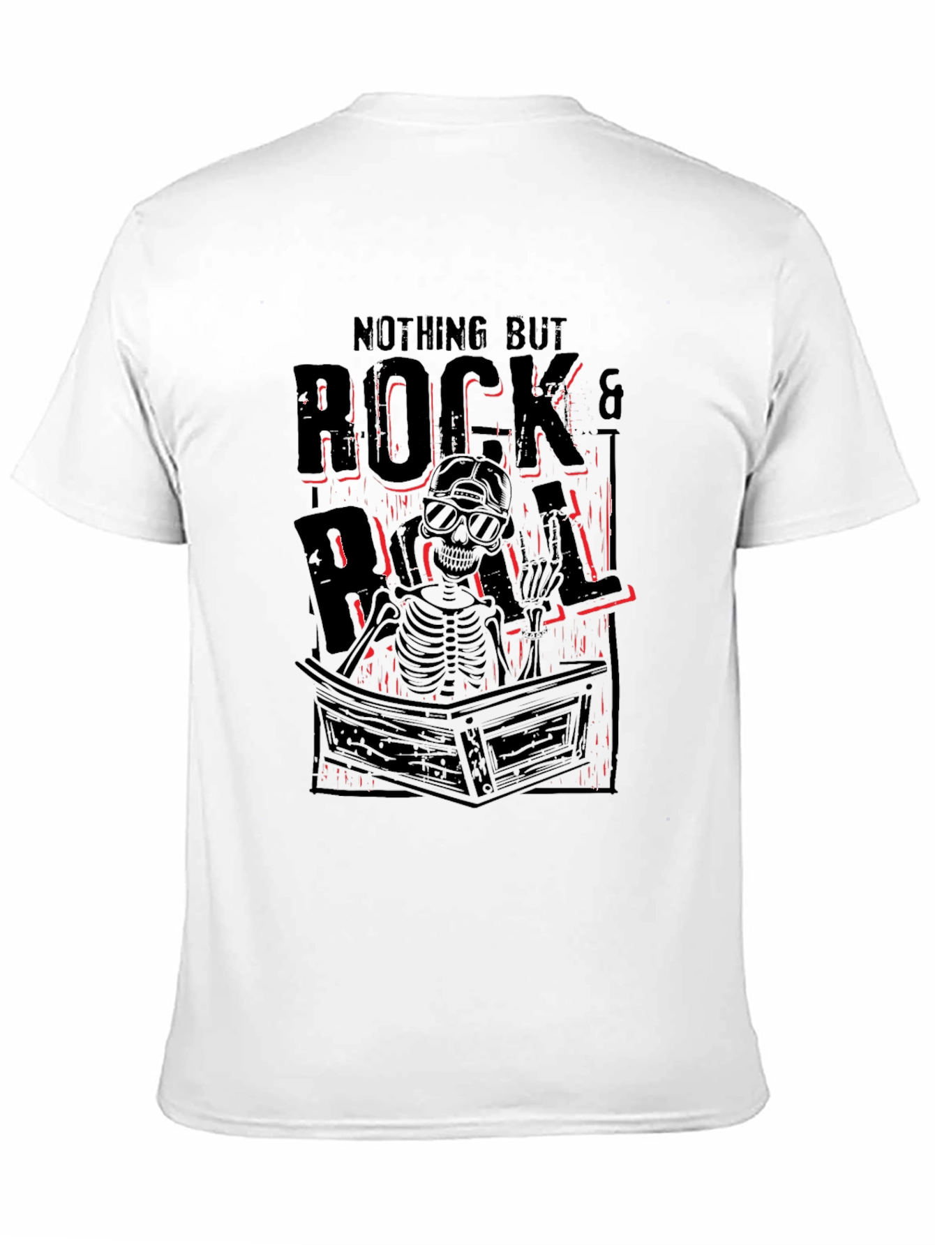 Rock & Roll Skeleton Graphic Tee - Black
