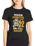 Mission Completed 12th Birthday Astronaut T-Shirt