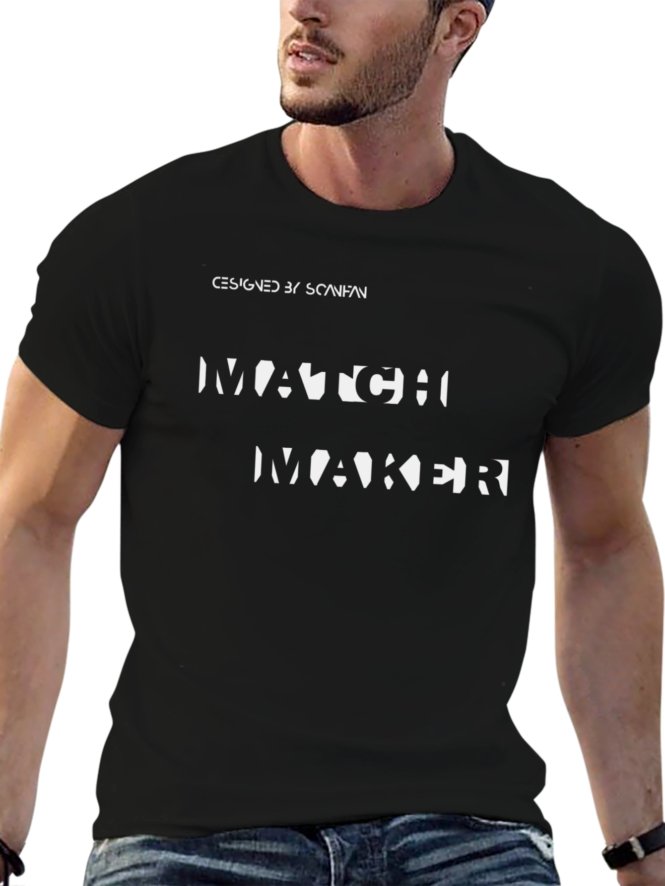 Match Maker Black T-Shirt - Stylish Design