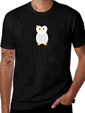 Crazy Penguin Lady Graphic Tee - Unisex Black T-Shirt
