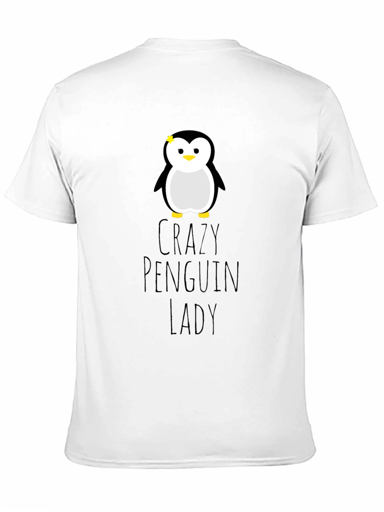 Crazy Penguin Lady Graphic Tee - Unisex Black T-Shirt