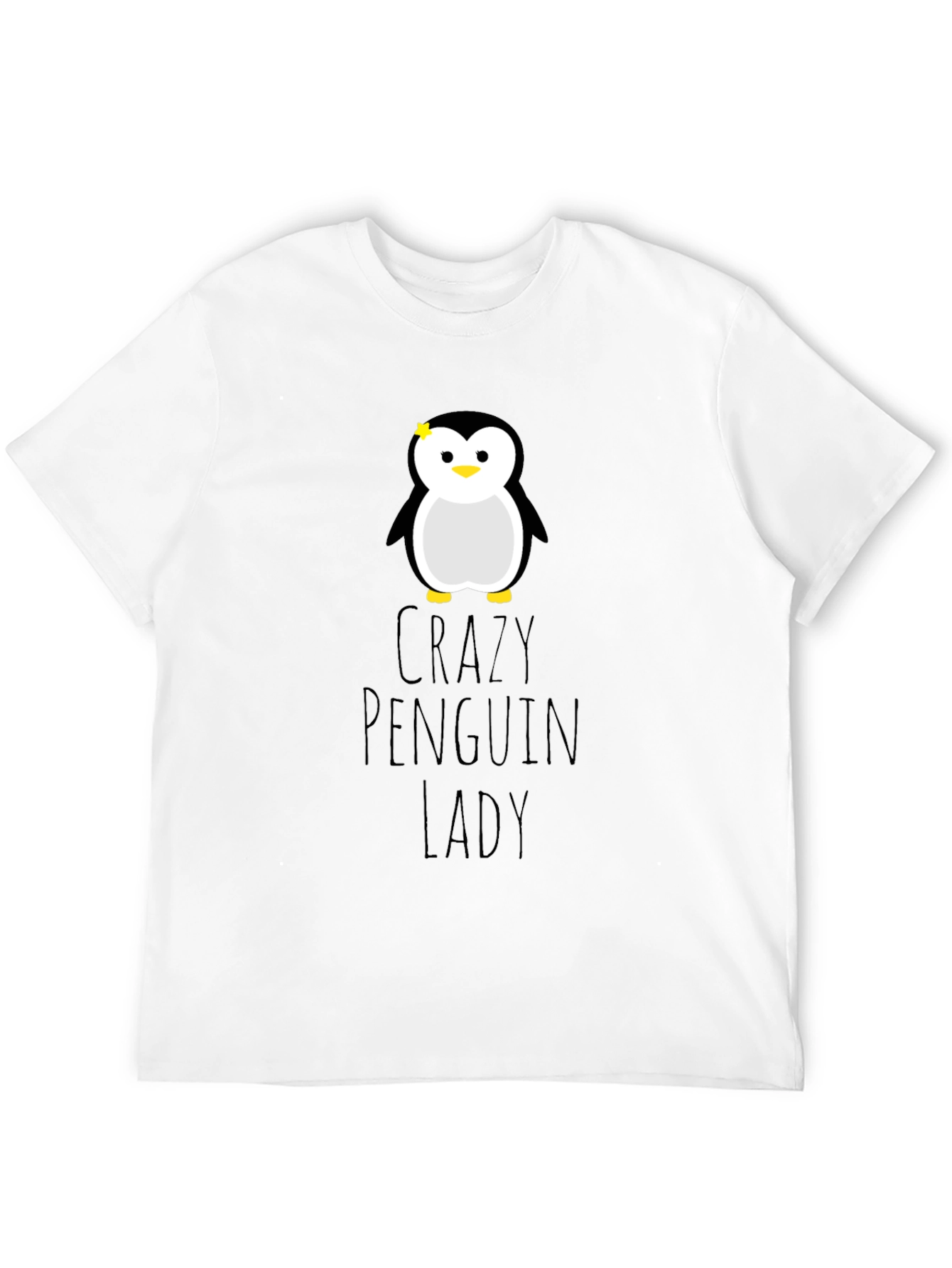 Crazy Penguin Lady Graphic Tee - Unisex Black T-Shirt