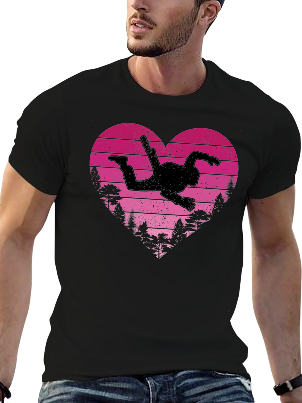 Skydiving Heartbeat T-Shirt - Adventure Awaits!